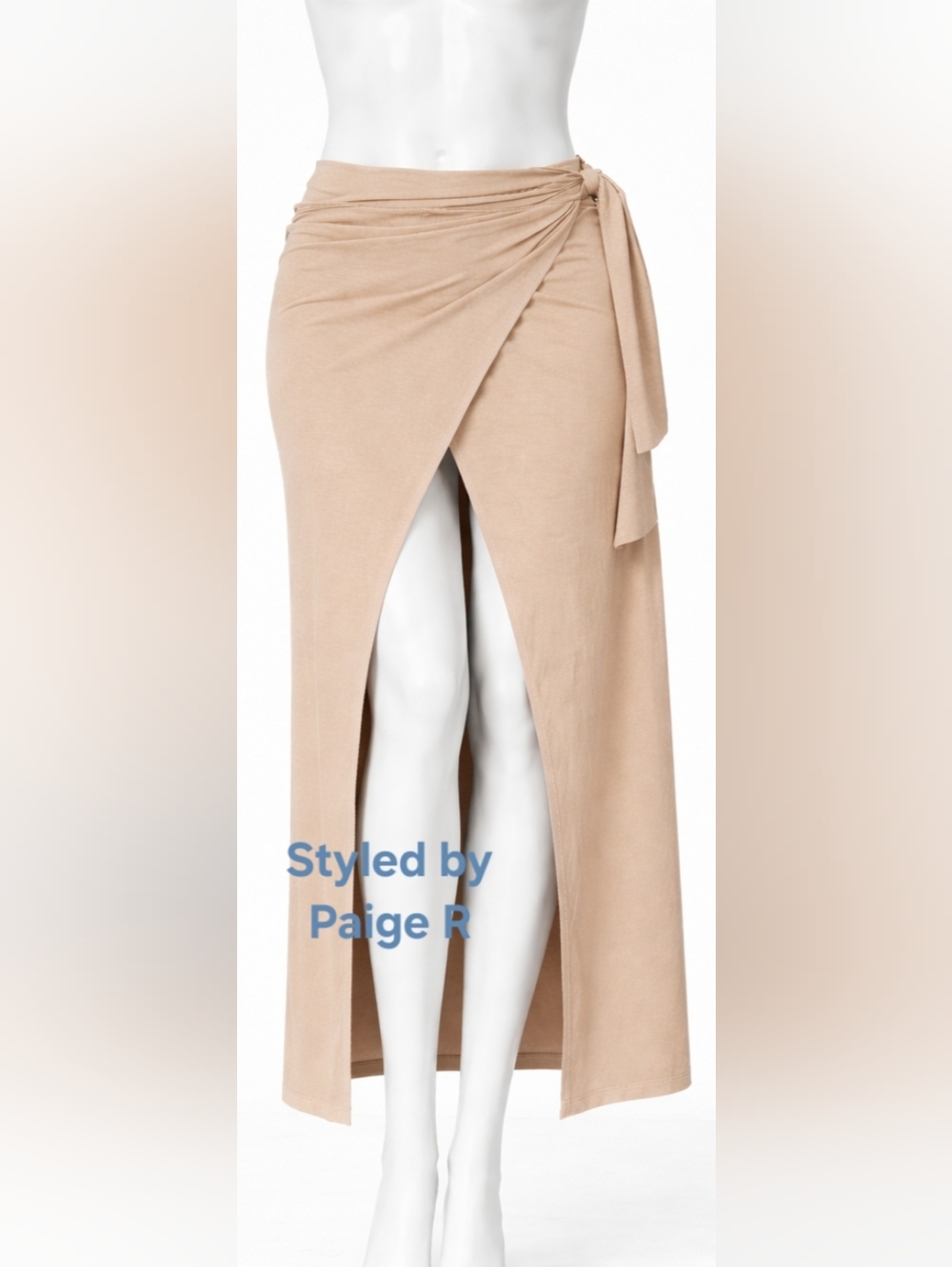 ⛱️NWT SKIMS Swim Maxi Long Wrap Tie Waist Sarong Skirt Coverup Nude OCHRE M L XL